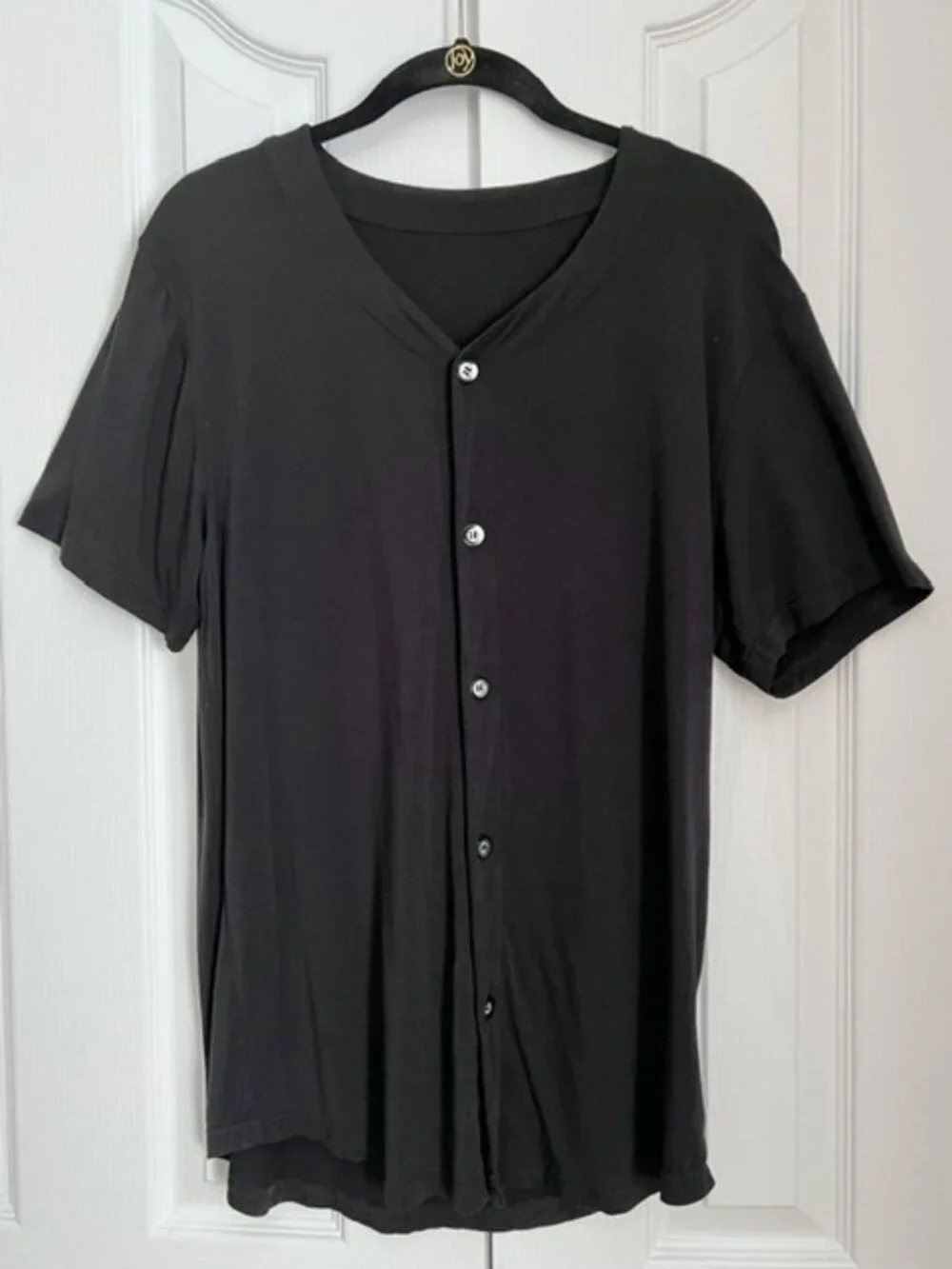 Men's Latuza Men's Bamboo Viscose Button Down Pajama Shirt (S) Navy/Black 2 Pack